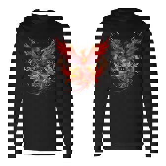 炎 フェニックス 鳥 若返り 神話 鳥 鳳凰 ライジング 長袖Tシャツ - Kawaiitshirt