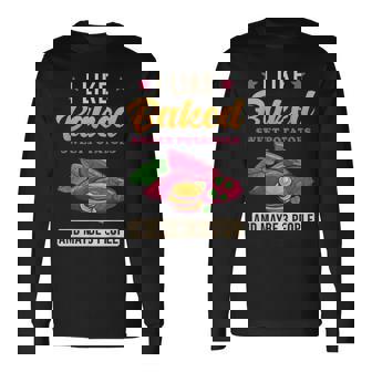 焼き芋が好きで、3人で面白いじゃがいも 長袖Tシャツ - Kawaiitshirt