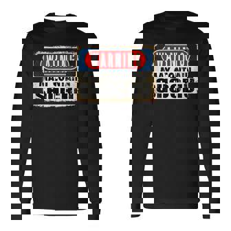 焼酎日本酒面白い警告サインが含まれている可能性があります 長袖Tシャツ - Kawaiitshirt