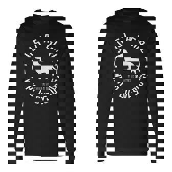 犬 おもしろ おしゃれ イヌ 可愛い ダックスフンド ミニチュアダックス シルエット 長袖Tシャツ - Kawaiitshirt