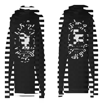 犬 おもしろ おしゃれ イヌ 可愛い プードル トイプードル シルエット 長袖Tシャツ - Kawaiitshirt