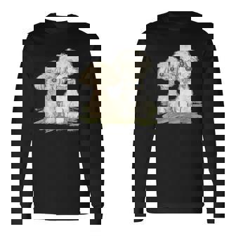 犬 トイプードル かわいい いぬ 子犬 ペット おもしろ 動物 イラスト 長袖Tシャツ - Kawaiitshirt