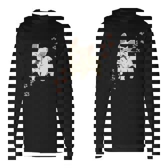 犬のプリントとフレンチブルドッグのグラフィック フレンチブルドッグ 長袖Tシャツ - Kawaiitshirt