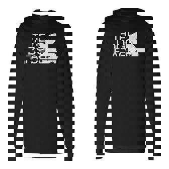 犬の顔のデザイン The Dog Face 長袖Tシャツ - Kawaiitshirt