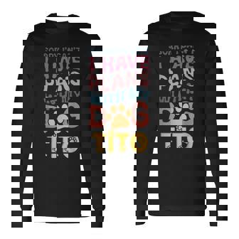 犬名 Tito パーソナライズギフト ビジーウィズ マイドッグ Tito 長袖Tシャツ - Kawaiitshirt