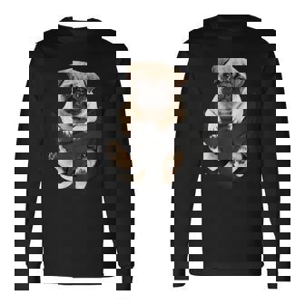 犬好き ギフト パグ イン バッグ 長袖Tシャツ - Kawaiitshirt