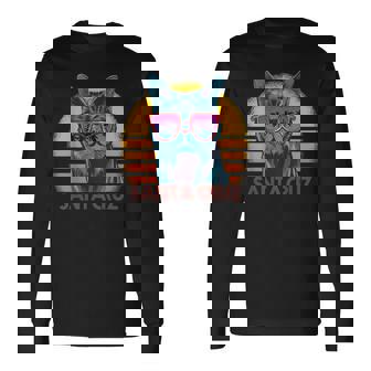 猫 ねこねこ サンタクルーズ カリフォルニア州 レトロ 長袖Tシャツ - Kawaiitshirt