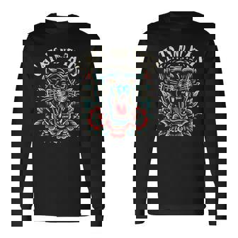 猫 タトゥー トラディショナル タトゥー アーティスト インク タトゥー師 ヴィンテージ 長袖Tシャツ - Kawaiitshirt