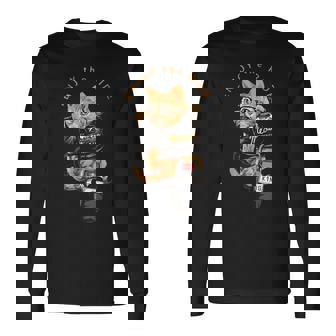 猫 おもしろ バイク オートバイ ねこ ライダース バイカー 面白い ネコ 長袖Tシャツ - Kawaiitshirt