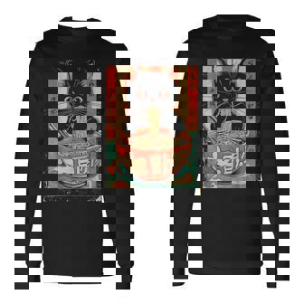 猫 ラーメン ヌードル 日本アニメ 漫画 ラーメン カワイイ 猫 長袖Tシャツ - Kawaiitshirt