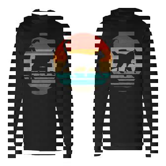 猫 レトロスタイル ビンテージ 長袖Tシャツ - Kawaiitshirt