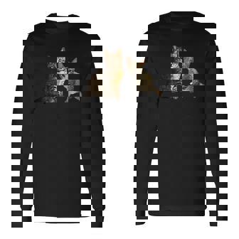 猫のルルとララ 長袖Tシャツ - Kawaiitshirt