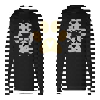 猫や犬の愛好家のための足付きハート 長袖Tシャツ - Kawaiitshirt