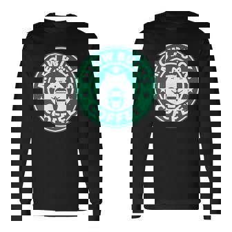 猫バックスコ－ヒ－ スタバ 可愛い カフェ 個性的 パロディ 面白い 笑える 長袖Tシャツ - Kawaiitshirt