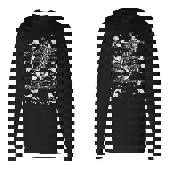 猫好きのトランペット奏者のためのトランペット猫 長袖Tシャツ - Kawaiitshirt