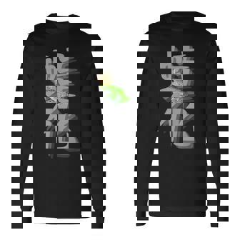 王子様フロッグ 王冠 幻想的な両生類ファン向け 長袖Tシャツ - Kawaiitshirt