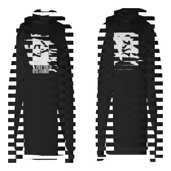 琵琶湖の海賊 ドクロ 旗 日本の景勝地 パロディ Biwako 滋賀県 日本 長袖Tシャツ - Kawaiitshirt