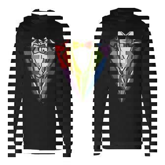 男の子、子供、男性用の幼児用タキシードコスチューム。かわいいレインボータキシード。 長袖Tシャツ - Kawaiitshirt