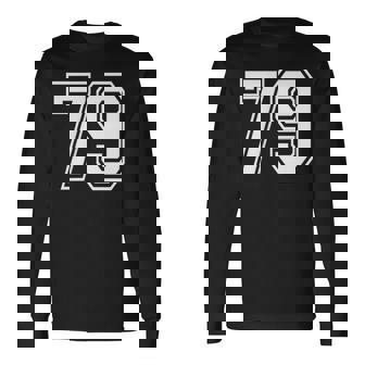 番号 79インチ ホワイト 長袖Tシャツ - Kawaiitshirt