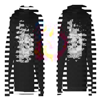 白 アニメ ドラゴン 美的 カワイイ 長袖Tシャツ - Kawaiitshirt