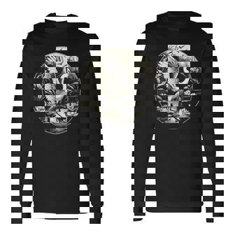 白鷺シーンのグラフィック アート デザイン 長袖Tシャツ - Kawaiitshirt