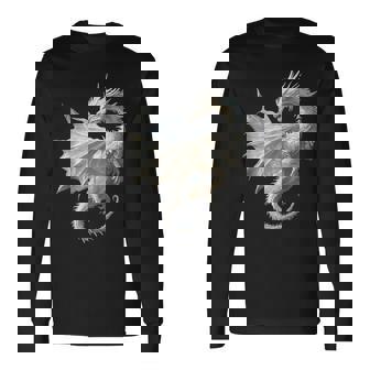 白龍 グラフィック 神話イラスト 白龍 長袖Tシャツ - Kawaiitshirt