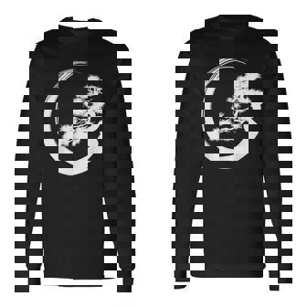 盆栽 木 和 デザイン 盆栽 ミニマリスト 木 恋人 長袖Tシャツ - Kawaiitshirt