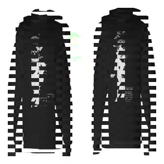 盆栽ねこ 頭に松の盆栽を乗せたハチワレ猫 長袖Tシャツ - Kawaiitshirt