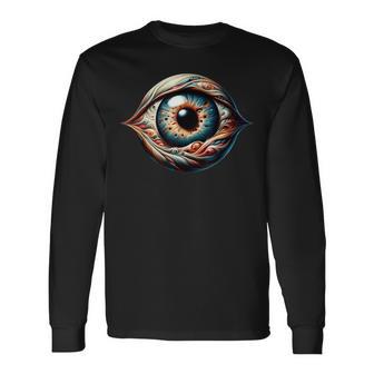 目玉 不気味な目 長袖Tシャツ - Kawaiitshirt