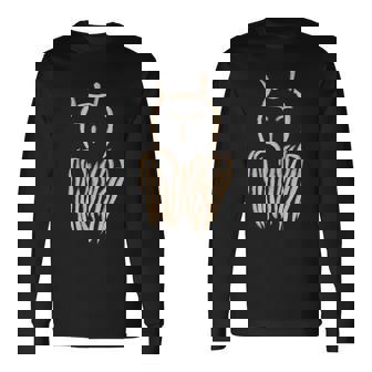 石器時代の洞窟壁画 フクロウの洞窟壁画 洞窟壁画 洞窟壁画 長袖Tシャツ - Kawaiitshirt