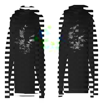 碧い楓 碧い鳥 長袖Tシャツ - Kawaiitshirt