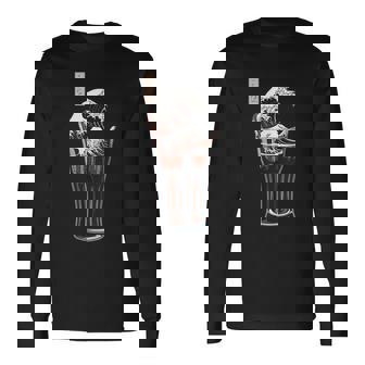 神奈川沖浪裏 コーラグラス 面白いアート 長袖Tシャツ - Kawaiitshirt