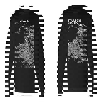 福岡ジャパン クラシック シティ マップ グラフィック 長袖Tシャツ - Kawaiitshirt