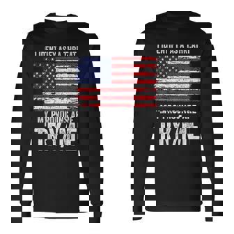 私が脅威だと判断した私の代名詞を試してみる私 長袖Tシャツ - Kawaiitshirt