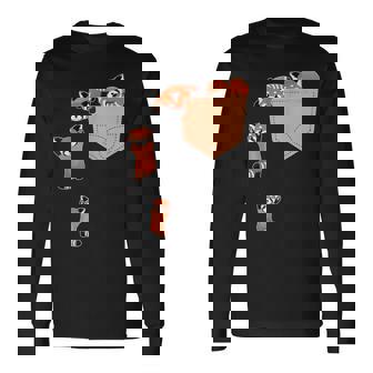 私のポケットファニーで家族のレッドパンダ 長袖Tシャツ - Kawaiitshirt