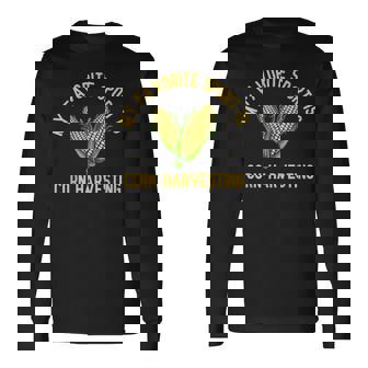 私の好きなスポーツはトウモロコシの収穫です面白い穀物農家 長袖Tシャツ - Kawaiitshirt