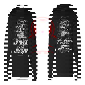 私の秋田は古代の品種の面白い子犬の犬の恋人です 長袖Tシャツ - Kawaiitshirt