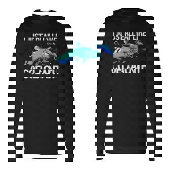 私はシーラカンスが本当に好きです 長袖Tシャツ - Kawaiitshirt