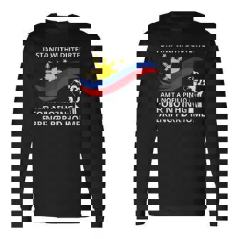 私はドゥテルテのtシャツを着て立っています。私は何の役にも立たないフィリピン人ではありません 長袖Tシャツ - Kawaiitshirt