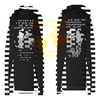 私はビールと競馬が好きで、多分3人の面白い贈り物が好きです 長袖Tシャツ - Kawaiitshirt