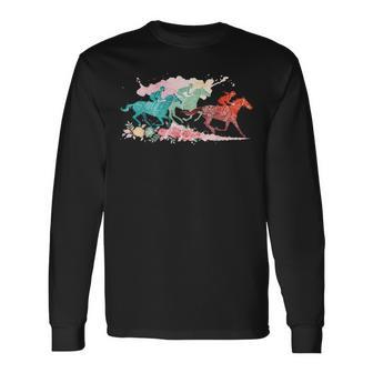 競馬 乗馬 トラックレース ロデオ 乗馬 ライダー 長袖Tシャツ - Kawaiitshirt