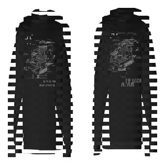 第一次世界大戦ドイツ戦車a7vの設計図 長袖Tシャツ - Kawaiitshirt