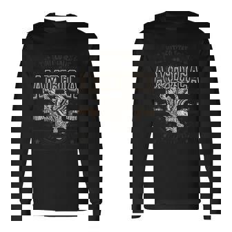 米国 アメリカン イーグル アメリカ国旗 パトリオット Usa メンズ ホワイト 長袖Tシャツ - Kawaiitshirt