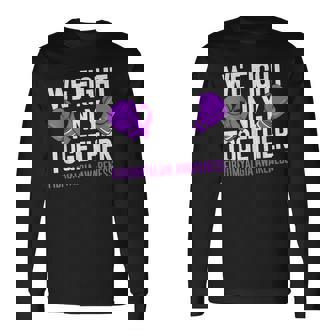 線維筋痛症啓発 パープルリボン We Fightonly Together 長袖Tシャツ - Kawaiitshirt