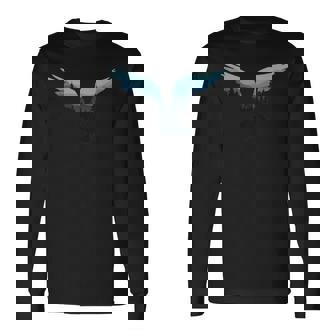 美しいフライングイーグル夜空の森の鳥のシルエット 長袖Tシャツ - Kawaiitshirt