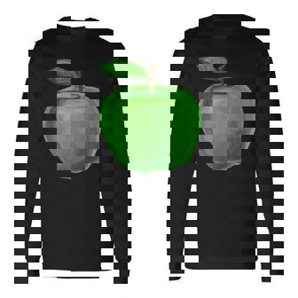 美しい青りんごを彩った果物や果物のりんご。 長袖Tシャツ - Kawaiitshirt