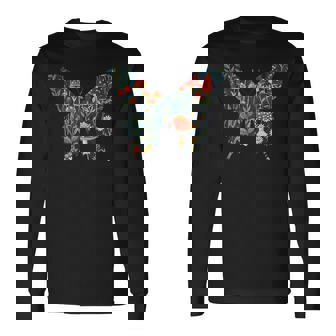 美的シルエット きのこ コッタグコア バタフライ 長袖Tシャツ - Kawaiitshirt