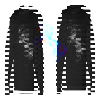 美的シルエット 夢のような宇宙 銀河 ユニコーン 長袖Tシャツ - Kawaiitshirt