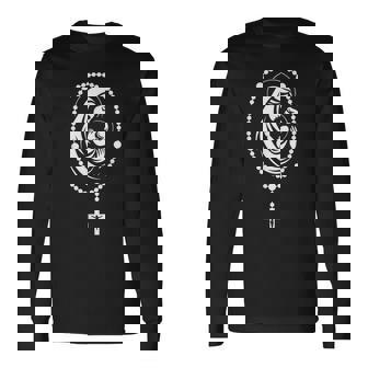 聖なるロザリオ 聖母マリア 赤ちゃん イエス カトリック ロザリオ ミステリー 長袖Tシャツ - Kawaiitshirt