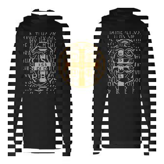 聖ベネディクト勲章 キリスト教の祈り 長袖Tシャツ - Kawaiitshirt